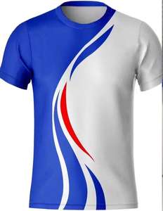 เสื้อยืดแขนสั้นผ้าฟลีซพิมพ์ลายแบบซับลิเมชั่นสำหรับผู้ชาย ผ้าฝ้าย 100% เป็นมิตรกับสิ่งแวดล้อม แห้งเร็ว ระบายอากาศได้ดี 300 กรัม ป้องกันรอยยับ - Product Image 1
