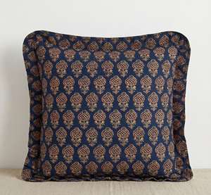 Housse de coussin carrée faite à la main avec imprimé bohème et volants, 100% coton, décoration hôtel et maison, écologique, taille personnalisable - Product Image 2