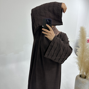 Muslim Abaya Dress Casual Plain Tiered Sleeves Abayas for Women Dubai Turkey Dresses Ramadan Islamic Clothing <b>Kaftan</b> Hijab Robe - Product Image 4