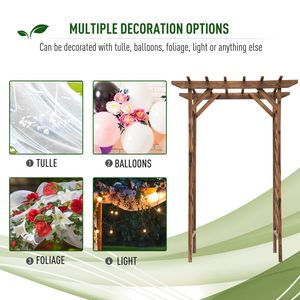 Pergola a traliccio in legno di abete colorato da 79 pollici per piante rampicanti, ideale per recinzioni da giardino - Product Image 6
