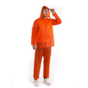 High Quality Rain Suit for Customized Logo Orange <b>PVC</b> Raincoat Lightweight and Windproof with Rain Tracksuit For Man - Product Image 3