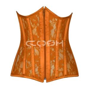 Corset en résille orange avec bordure en satin et baleines |   Achetez maintenant - Product Image 1