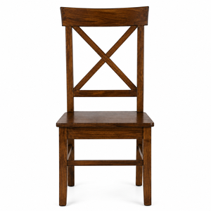 Silla de Comedor de Estilo Tradicional Moderno con Respaldo Cruzado, Ecológica y Duradera, Hecha de Madera de Mango Sólida para Hogar y Hotel, Más Vendida - Product Image 1
