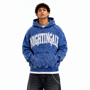 Winter Heavyweight Streetwear Letters Embroidery Raw Hem Cropped Rhinestone Pullover Acid Wash Distressed Applique <b>Hoodie</b> 100% - Product Image 1