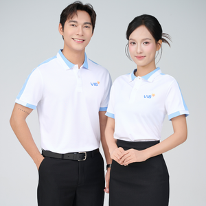 Polo de ajuste flexible para hombre, mezcla de LICRA de 175g/m2, panel de hombros de secado rápido, logotipo personalizado al por mayor de bajo costo - Product Image 2