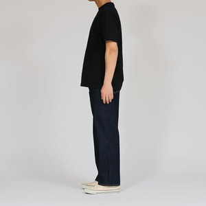 T-shirt noir à col rond et manches courtes pour homme, coupe oversize, en jersey de coton uni, décontracté, style hip-hop, respirant - Product Image 4