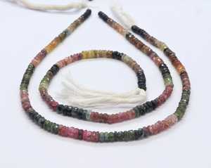 Natural Multi Tourmaline Faceted Rondelle <b>Beads</b> 13Inch Multi Tourmaline Gemstone <b>Beads</b> Natural <b>Colorful</b> Tourmaline Rondelle <b>Bead</b> - Product Image 6