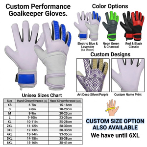 Gants de gardien de but professionnels, paume en latex de qualité supérieure pour une adhérence optimale, équipement de gardien de but respirant avec poignet réglable - Product Image 2