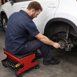 Padded Mechanic Seat with Under-Seat Tool Tray, Mechanic Workshop Repair <b>Stool</b> on Swivel Casters <b>Portable</b> Durable GAPGAR021 - Product Image 2