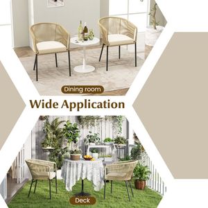 Set di 4 Sedie da Patio con Schienale Curvo e Cuscino per Arredamento da Esterno - Product Image 5