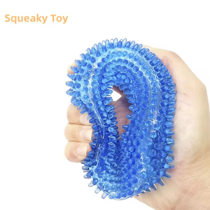 Juguetes para Perros Indestructibles de TPR, Juguetes Chirriantes para Perros, Anillos con Púas, Juguetes para Limpiar los Dientes de los Perros - Product Image 4