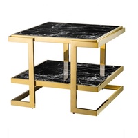 Table basse moderne de luxe en métal avec plateau en bois, finition laiton antique, structure en acier inoxydable, table de bar pour salon, mobilier de maison haut de gamme
