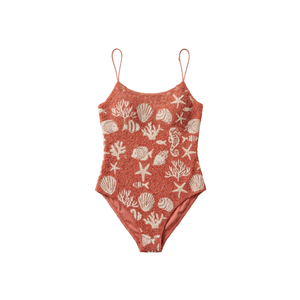 <b>Hot</b> Sale <b>Red</b> Solid Color Women's Bodysuit with Palm Tree Embroidered Bodycon Fit One-Piece Swimsuit Cover-Ups for Womens Wear - Product Image 3