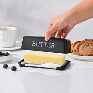 Portaburro in Plastica Nera per Alimenti con Coperchio e Coltello, Lavabile in Lavastoviglie per Comodo Stoccaggio sul Piano di Lavoro - Product Image 3