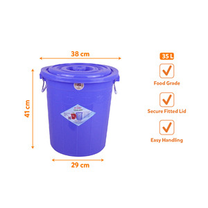 Contenedor de almacenamiento de ingredientes alimenticios de 35L con tapa hermética para restaurantes, cocinas y suministros de catering. - Product Image 3