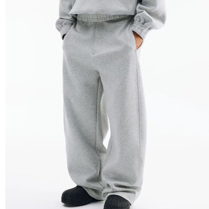 Joggers Sports Wear Custom Logo Heavy Weight Oversized Baggy Wide Leg Flared Canvas Mid Waist Spring Sweatpants <b>Women</b> - Product Image 2