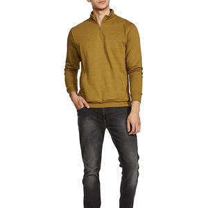 Sweat-shirt à capuche zippé pour homme, en tricot, couleur unie, polyester/coton, coupe classique, pull d'automne - Product Image 2