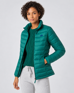 Chaqueta Acolchada para Mujer, Verde, Cuello Alto, Manga Larga, Relleno de Poliéster, para Otoño - Product Image 5