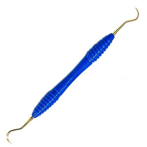 เครื่องมือขูดหินปูนรูปใบขวานสีน้ำเงิน รุ่น H6/H7 ด้ามจับซิลิโคนสีชมพู ปลายไทเทเนียม สำหรับการกำจัดคราบหินปูน  แบบปรับแต่งได้ - Product Image 1