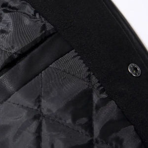 Premium Quality 2025 New Arrival Winter High Street Men Varsity Jacket Stand Collar Waterproof Leather OEM Service Wholesale - Product Image 5
