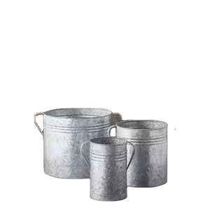Jardinières galvanisées pour décoration de jardin Lot de 3 pots d'herbes de forme et de taille personnalisées pour plantes à prix raisonnable - Product Image 1