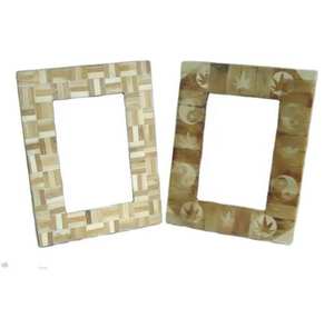 Cadre photo tendance de qualité supérieure en os incrusté, blanc et marron, pour la décoration de la maison et des hôtels - Product Image 1