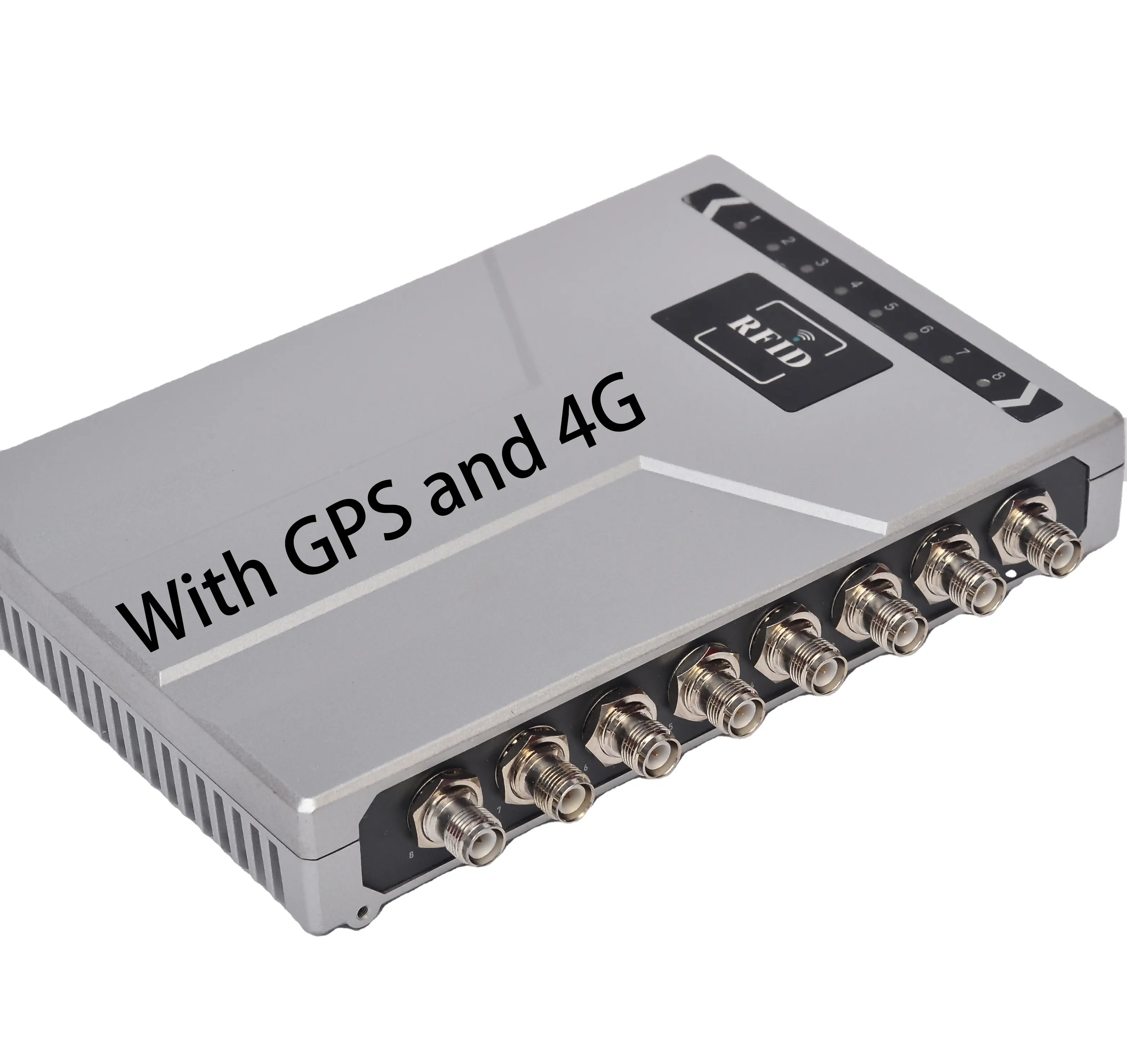 8 포트를 갖춘 고성능 칩 장거리 GPS 및 창고 재고 관리를위한 4G uhf RFID 고정 리더