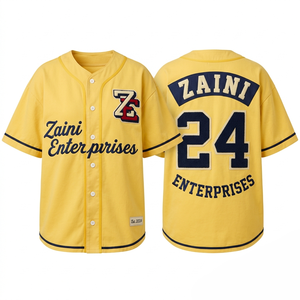 เสื้อเบสบอลผู้หญิงพรีเมียม 220 GSM โพลีเอสเตอร์อินเตอร์ล็อค สีเหลือง ปักลายแบบกำหนดเอง ปักลายทวิลล์ ปักโลโก้แบบซับลิเมชั่น รับผลิตแบบ OEM - Product Image 1