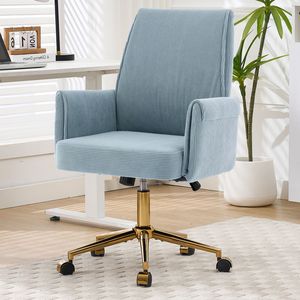 Sedia da Ufficio Ergonomica con Schienale Medio e Tessuto a Righe per Lavoro e Studio - Product Image 4