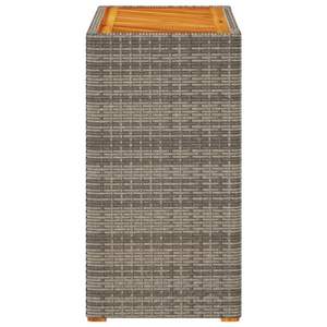 Table d'appoint de patio en rotin poly gris avec dessus en bois 23.6 "x 15.7" x 29.5 "Tables d'extérieur - Product Image 5