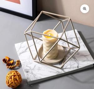 Portavelas Hexagonal de Metal, Resistente al Calor, Decoración para el Hogar - Product Image 1
