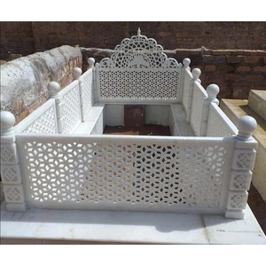 Estructura de Mausoleo Dargah Montada en el Techo, Personalizable, Moderna, Islámica, de Mármol Blanco Makrana Resistente a la Intemperie, Tallada a Mano - Product Image 3