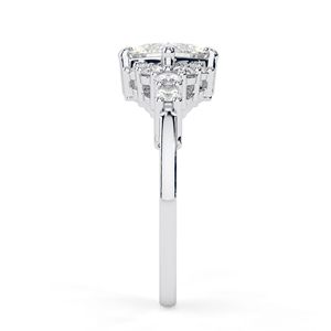 RITZIN Princess Cut Lab Grown Diamond Cluster Cute Style Anniversary <b>Ring</b> for Women - Product Image 3