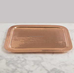 Plateau rectangulaire élégant pour mariage avec poignées, décoration alimentaire dorée, bonbons, fruits secs de luxe, en fer et métal, provenance Inde - Product Image 1