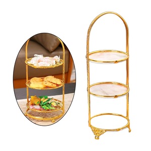 Support à assiettes vintage en métal noir, support à vaisselle sur pied avec décorations sculptées pour l'organisation de la cuisine - Product Image 2