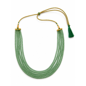 Collar Ajustable con Cuentas Facetadas Verdes Mini, Cuentas de 4mm, Joyería Elegante Unisex, Shree Ambikanath, Regalo Plateado - Product Image 1