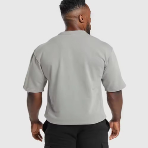 T-shirts pour hommes en coton 100% 240g/m², qualité luxe, coupe ample et carrée, épaules tombantes, design personnalisé, qualité supérieure, vierges - Product Image 5