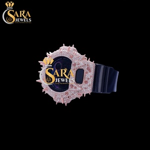 Luxury for Customized VVS Moissanite Diamond Watch Green Rubber Strap Quartz Glass Stylish Fashion Limited Edition Hip Hop - Product Image 3