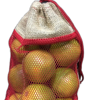 Sac en filet de jute biodégradable avec fenêtre pour l'emballage des fruits et légumes, sac en textile naturel écologique