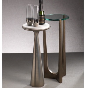 Mesa de Cóctel de Aluminio Elegante de Alta Calidad, Muebles de Primera Calidad, Mesa Auxiliar Metálica para el Hogar, Hotel, Vino y Bebidas, Latón - Product Image 2