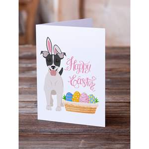 Lunatique A7 Taille 5x7 Noir et Blanc Jack Russell Terrier Cartes de Voeux de Pâques Pack 8 Cartes de Note Vierges avec Enveloppes - Product Image 2