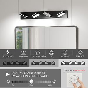 Applique murale de salle de bain moderne, élégante et minimaliste à 4 lumières, en chrome, LED, économe en énergie, facile à installer pour l'éclairage du miroir - Product Image 5