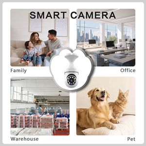2Packs Outdoor HD Wireless 5GHz/2.4GHz WiFi Home IP <b>Security</b> <b>Camera</b> <b>Light</b> Bulb E27 <b>with</b> 360 Degree Panoramic Motion Detection - Product Image 3