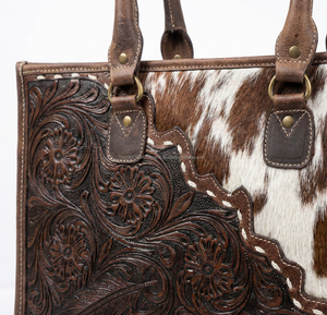 Sac fourre-tout en cuir de vachette pleine fleur, fait main, style western, pour femme, sac à bandoulière - Product Image 3