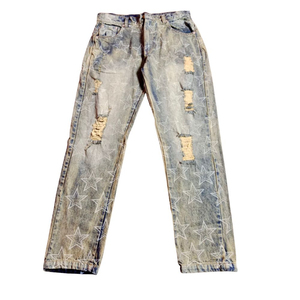 Jeans de Cintura Alta, Corte Recto, Transpirables, con Botones, Dobladillo con Abertura, Lavado Claro, Denim, Casuales para Mujer, Largos, Ecológicos - Product Image 1