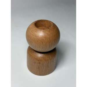 Portavelas Pequeño de Madera de Mango, Centro de Mesa Decorativo, Soporte para Velas de Pilar - Product Image 5