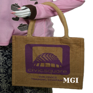 Wholesale Custom <b>Printed</b> Eco-Friendly Jute Shopping Tote Bags <b>Extra</b> <b>Large</b> Hand Length Handle Zipper Closure Letter Pattern Beach - Product Image 6