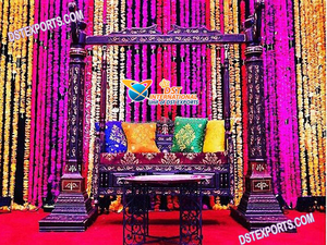 Prettiest Jhoola Seating for Bride Groom Best Wooden Bride Swing for <b>Mehndi</b> Stage Trending <b>Mehndi</b> Jhoola Swing <b>Decoration</b> - Product Image 4
