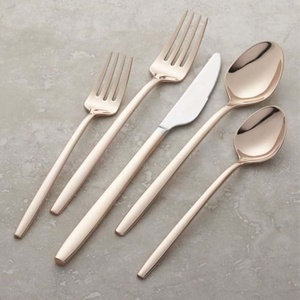 High Quality Luxury Royal <b>Cutlery</b> <b>Set</b> with Clear Acrylic and Designer <b>Gold</b> Plated Handle Stainless Steel Dining Fork - Product Image 2