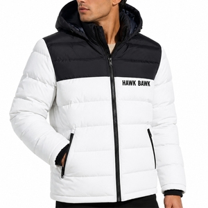 Custom <b>Men</b>’s Puffer <b>Jacket</b> Custom Solid Color <b>Hooded</b> Quilted Winter <b>Jacket</b> Full Zip Outdoor Coat Premium Quality <b>Jacket</b> - Product Image 1